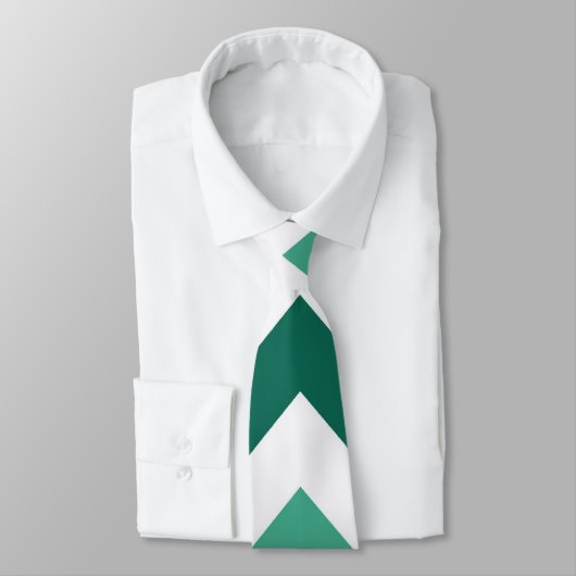 Aqua Green Chevron Zigzag Pattern Stropdas (Gebonden)