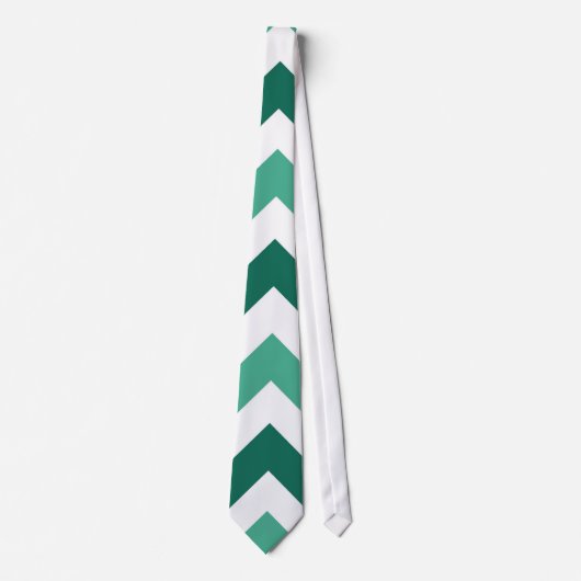 Aqua Green Chevron Zigzag Pattern Stropdas (Voorkant)