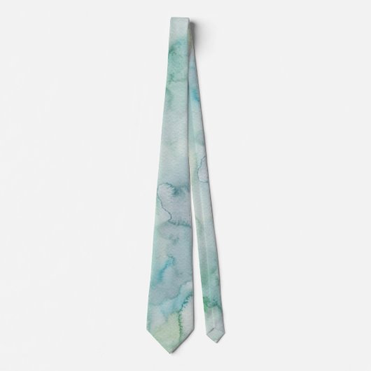 Aqua Green Cravate d'aquarelle pour Mariages (Devant)