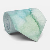 Aqua Green Cravate d'aquarelle pour Mariages (Roulé)