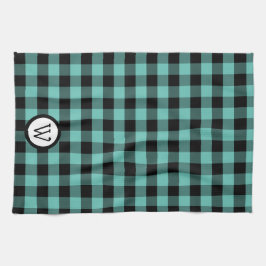 Aqua Green en Black Buffalo gespeeld met Monogram Theedoek
