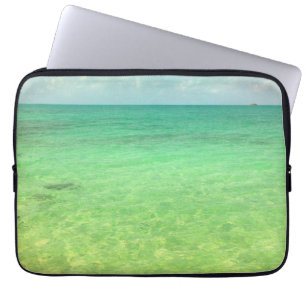 Aqua Green Ocean Foto van Turks- en Caicoseiland Laptop Sleeve