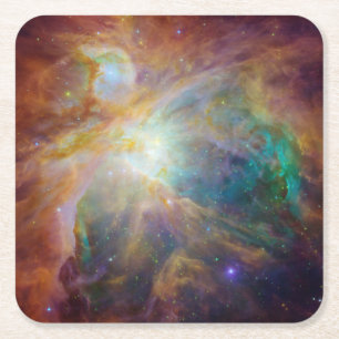 Aqua Green Orion Nebula Celestial Foto Vierkante Kartonnen Onderzetter