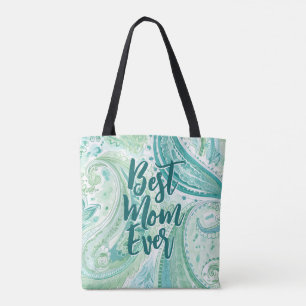 Aqua Green Paisley MOEDERDAG CANVAS TAS