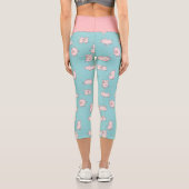 Aqua Green Petits Piggies Capri Leggings (Verso)