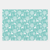 Aqua Green Rendier Kerst inpakpapier (Voorkant 2)