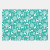 Aqua Green Rendier Kerst inpakpapier (Voorkant)