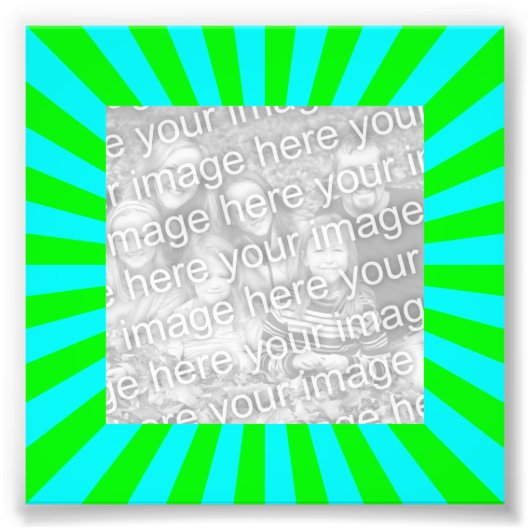 Aqua Green Starburst Lijst Foto Afdruk (Voorkant)