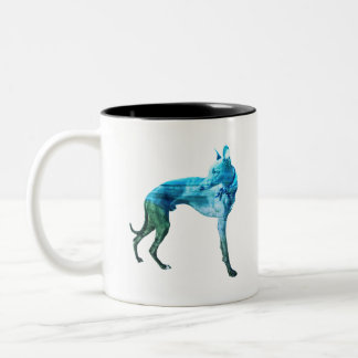 Aqua & Green Waves Whippet Tweekleurige Koffiemok