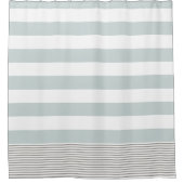Aqua & Greige Turkey Stripe Douchegordijn (Voorkant)