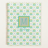Aqua Grey Chartreuse Monogramme tendance (Devant)