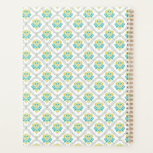 Aqua Grey Chartreuse Monogramme tendance (Dos)