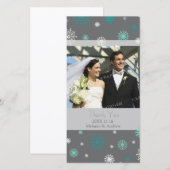 Aqua Grey Merci Cartes photos de mariage d'hiver (Devant / Derrière)