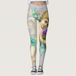 Aqua Grijs Cherubijn Engel Leggings