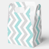 Aqua grijs en wit chevron bruiloft bedankdoosjes (Geopend)