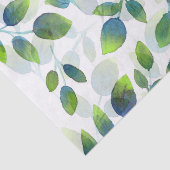 Aqua groen blad patroon tissuepapier (Detail)