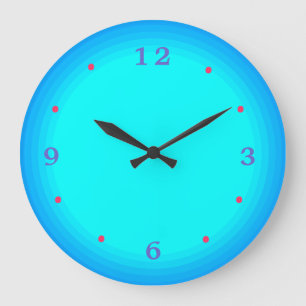 Aqua/groen/blauw rood > Keukenklok Grote Klok