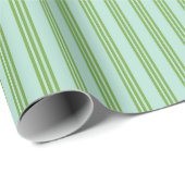 Aqua & Groen Snoep Stripe Wrapping Paper Cadeaupapier (Rol Hoek)