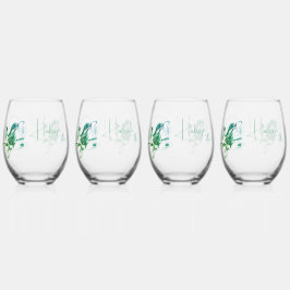 Aqua Groene Koppels Drinkware Set Wijnglas Zonder Voet