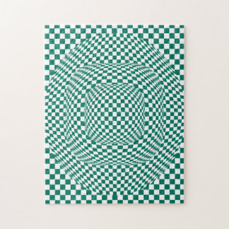 Aqua groene optische illusies legpuzzel