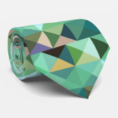 Aqua groene pixel geometrische abstracte kunst str stropdas (Opgerold)
