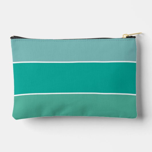 Aqua groene streep varsity monogram etui (Achterkant)
