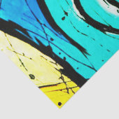Aqua Groovy Modern Swirls Abstract Tissuepapier (Detail)