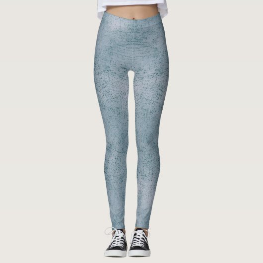 Aqua Grunge Pattern Leggings (Voorkant)