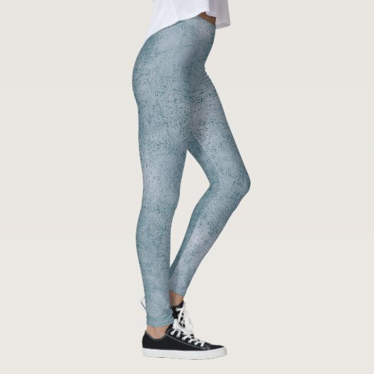 Aqua Grunge Pattern Leggings (Rechts)