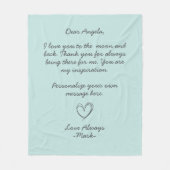 Aqua Handwrite Love Letter of Message Fleece Deken (Voorkant)