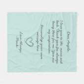 Aqua Handwrite Love Letter of Message Fleece Deken (Voorkant (Horizontaal))