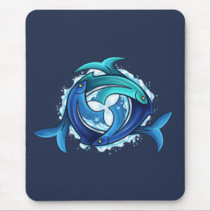 Aqua Harmony: Verstrengelde vis Trinity Muismat