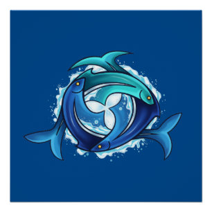 Aqua Harmony: Verstrengelde vis Trinity Perfect Poster