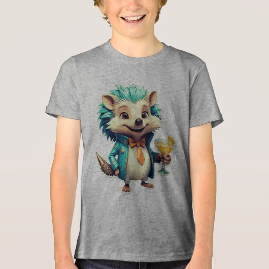 Aqua Hedgehog Tri-Blend Shirt (Voorkant)