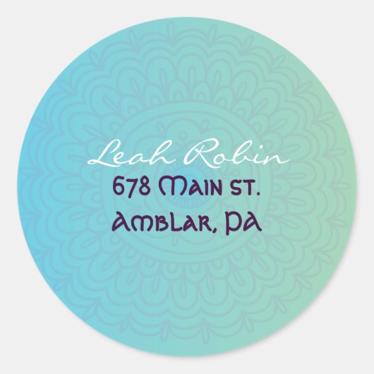 Aqua HEMSA HAND VAN GOD Bat Mitzvah Sticker Seal (Voorkant)