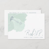 Aqua Hibiscus Fleur Tropical Beach Wedding RSVP (Devant / Derrière)