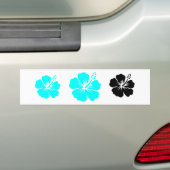 Aqua hibiscus flower design bumpersticker (Op auto)