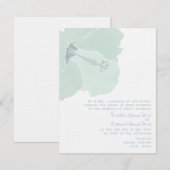 Aqua Hibiscus Flower Tropical Beach Wedding Kaart (Voorkant / Achterkant)