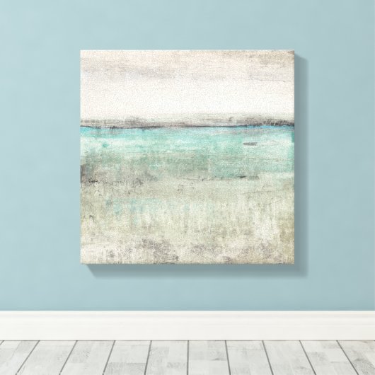 Aqua Horizon Canvas Afdruk (Insitu (Houten vloer))