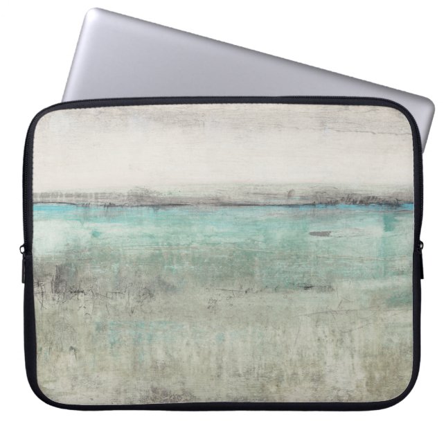 Aqua Horizon Laptop Sleeve (Voorkant)