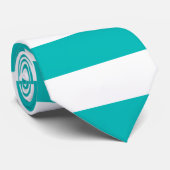 Aqua Horizontale Stripes Stropdas (Opgerold)