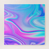 Aqua Hot Pink Iridescent Ombre Legpuzzel (Horizontaal)