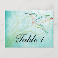 Aqua Hummingbird Waterverf Tafelnummer