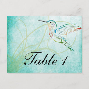 Aqua Hummingbird Waterverf Tafelnummer