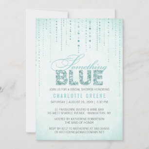Aqua Iets Blue Bridal Shower Uitnodiging