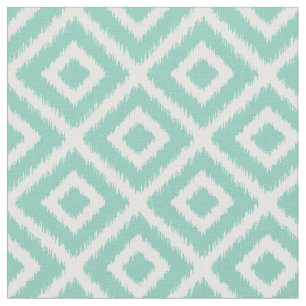 Aqua Ikat Diamonds Stof