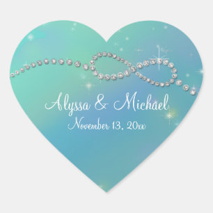 Aqua Infinity Symbol Infinite Love Twinking Hart Sticker