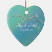 Aqua Infinity Symbol Infinite Love Twinking Keramisch Ornament (Rechts)