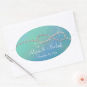 Aqua Infinity Symbol Infinite Love Twinking Ovale Sticker (Envelop)