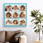 Aqua Instagram Photo Collage avec 9 photos carrés<br><div class="desc">Utilisez vos photos sans cadres pour créer votre propre oeuvre d'art ! Ajoutez vos photos et instantanés préférés à cette bande pour un garde-mémoire amusant. Une façon artistique d'afficher vos meilleures photos de partage.</div>